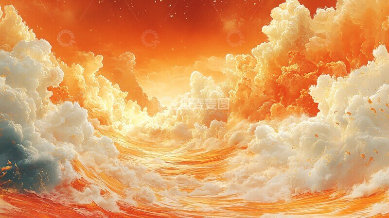 高清大图下载【趣麦麦图】祥云金线祥云金线红色