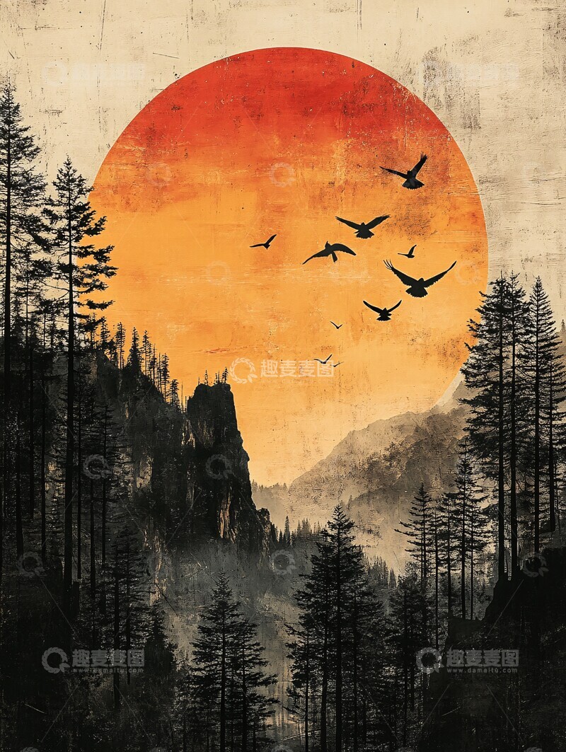 高清大图下载【趣麦麦图】日式风景画日式风景画作