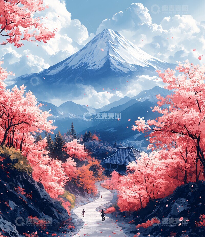 高清大图下载【趣麦麦图】樱花云海徒步1