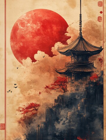 云与满月满月天空夜晚2