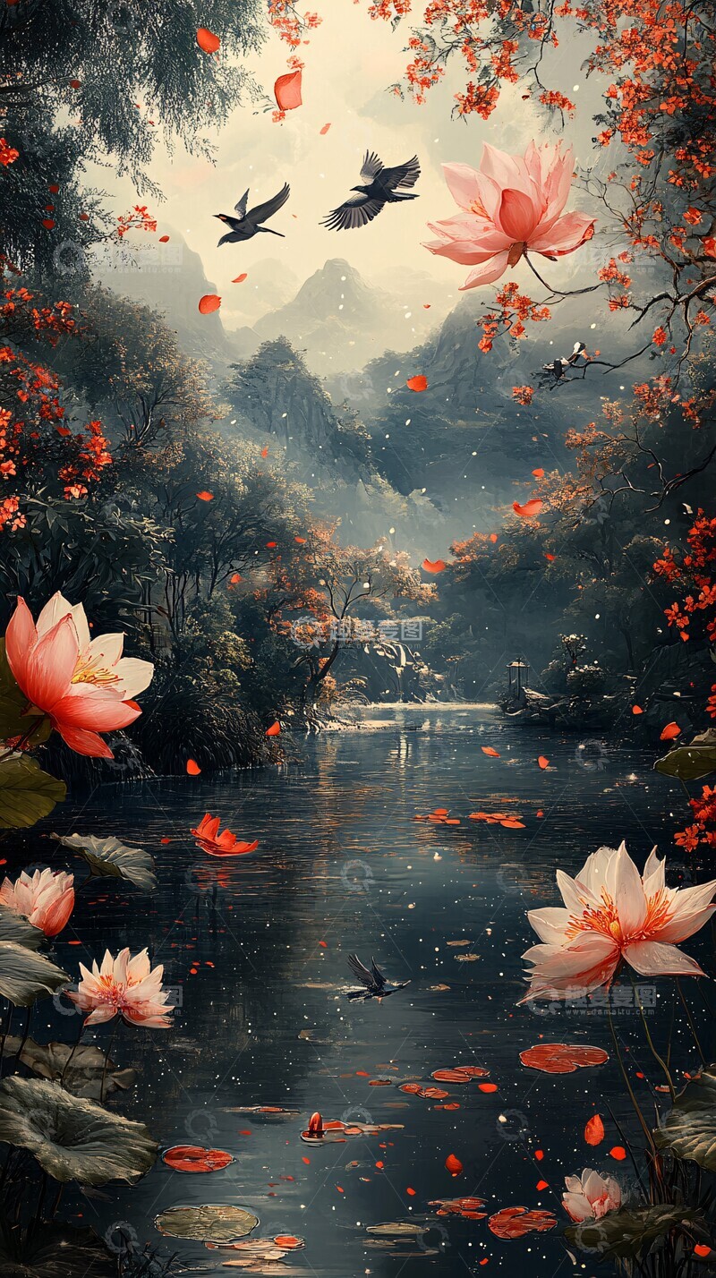 高清大图下载【趣麦麦图】花鸟鱼虫共生图2