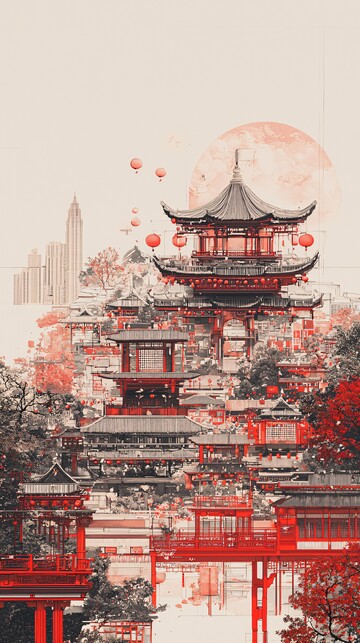 兔年中秋建筑绘2