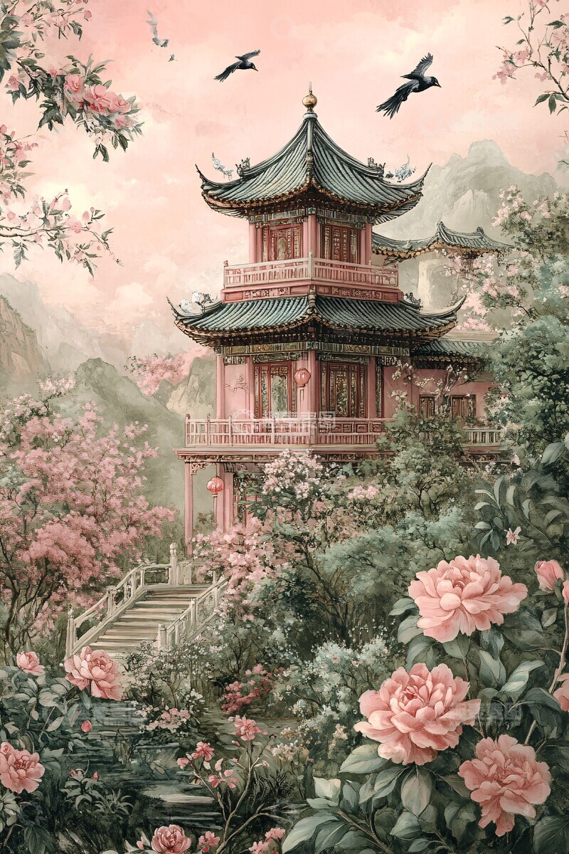 高清大图下载【趣麦麦图】粉彩花园粉彩花园绿植