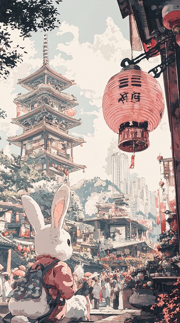 兔年中秋建筑绘1
