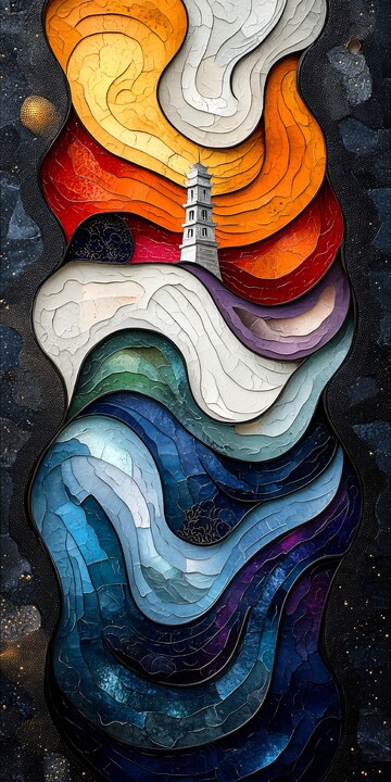 古塔风格画古塔风格线条2