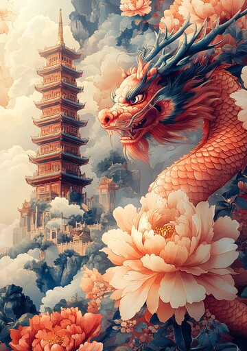 吉祥云与龙角云1