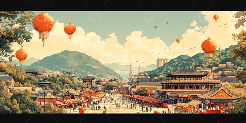 喜庆市场与远山1