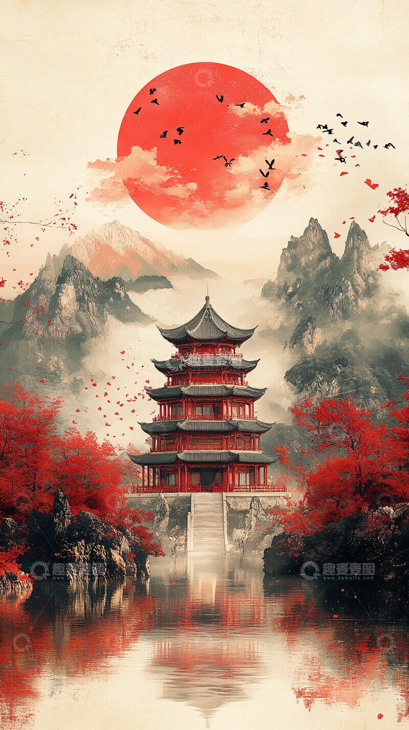 高清大图下载【趣麦麦图】国庆守护家园海报