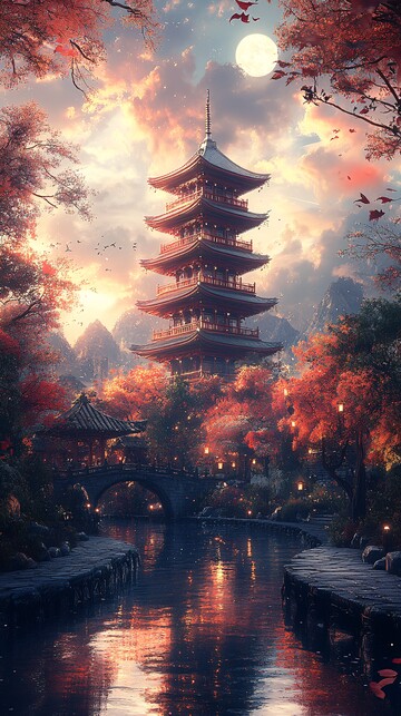 暮色红塔暮色红塔樱花