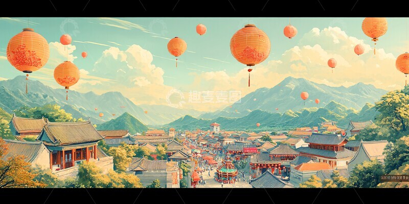 喜庆市场与远山