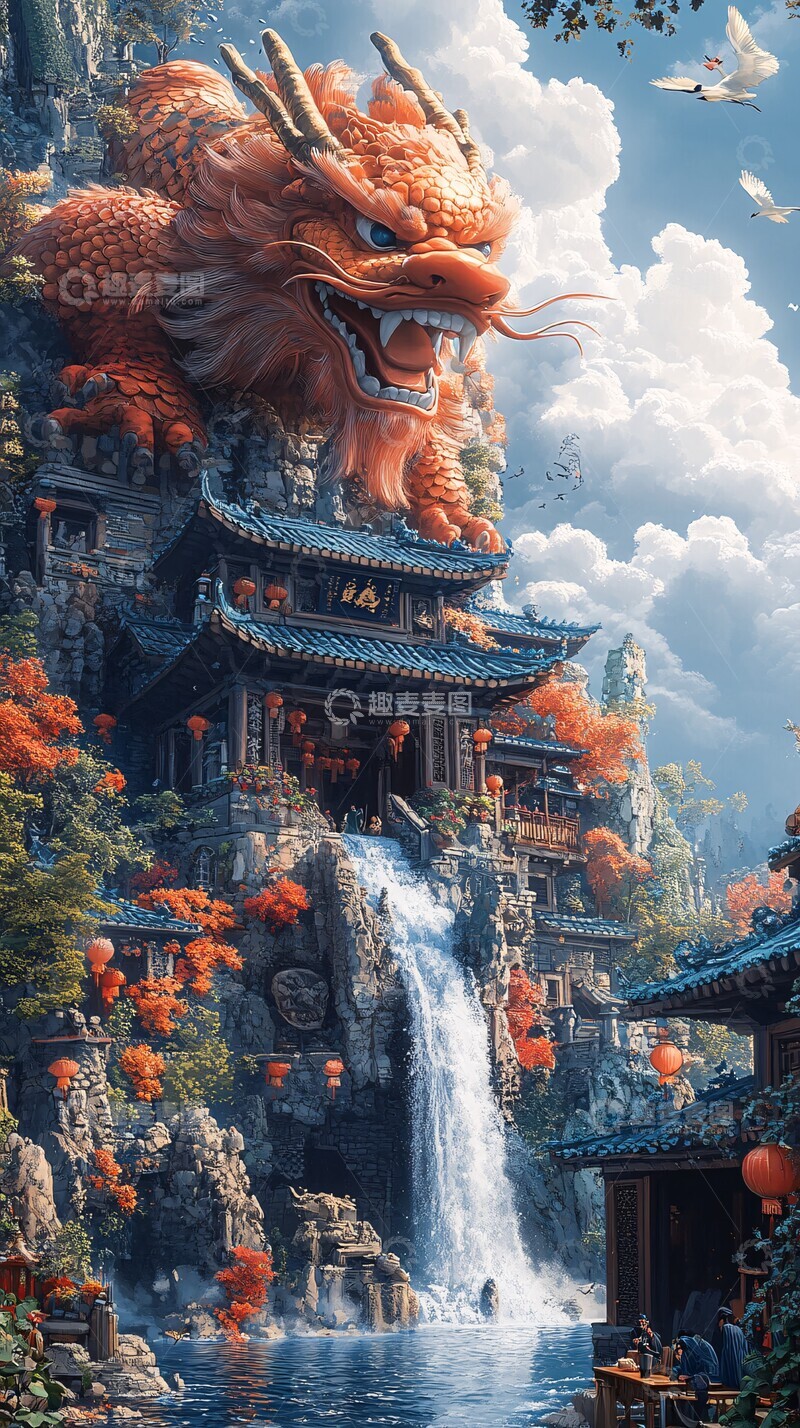 高清大图下载【趣麦麦图】酒葫芦岛湖心酒肆1