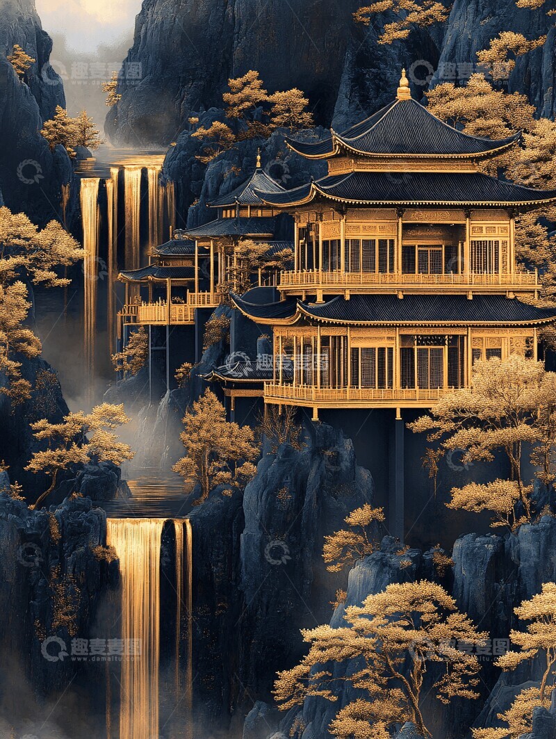 金箔山水装饰画