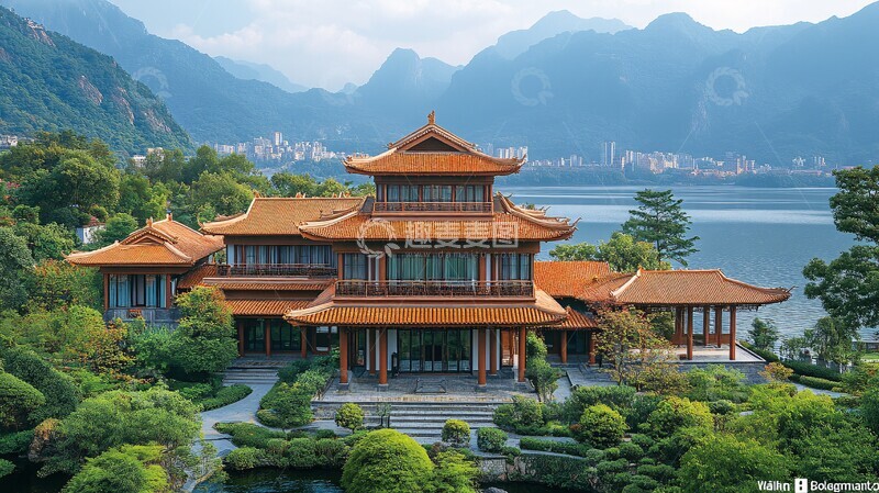 高清大图下载【趣麦麦图】水波纹与江南园林