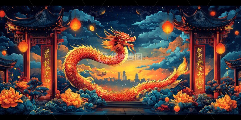 高清大图下载【趣麦麦图】灯笼鱼龙奇舞3