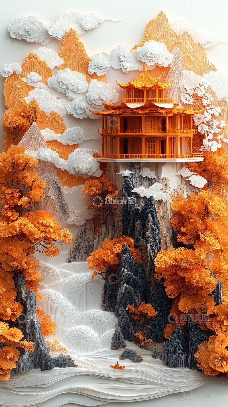 高清大图下载【趣麦麦图】太极八卦山水云屋