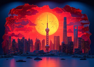 纸艺塔楼光影3