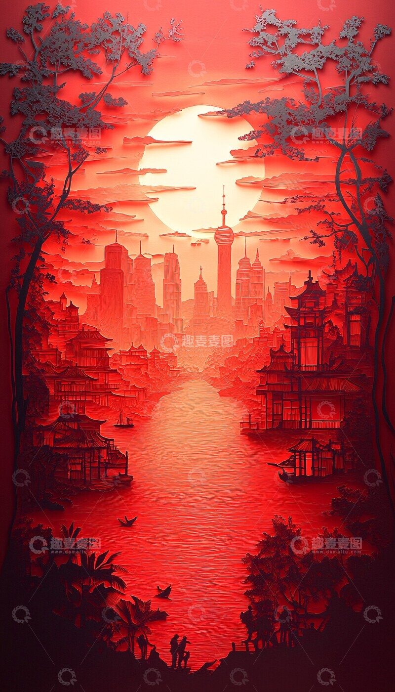 高清大图下载【趣麦麦图】剪纸光影艺术