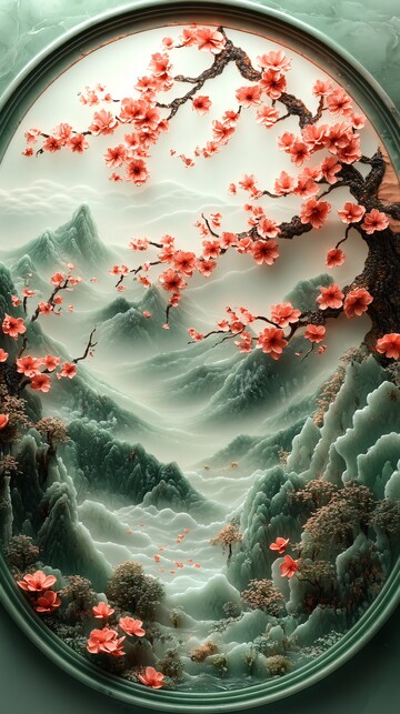 玉石山水祥云图6