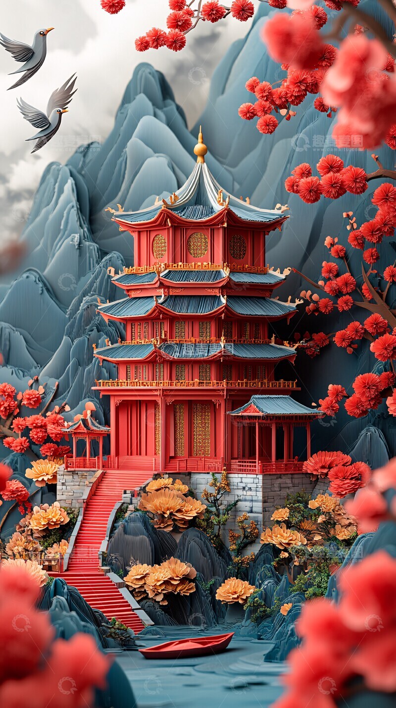 高清大图下载【趣麦麦图】古代春景红包袋