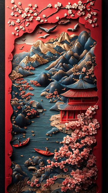 古代春景红包袋1