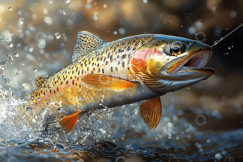 高清大图下载【趣麦麦图】彩虹鲑鱼上钩2