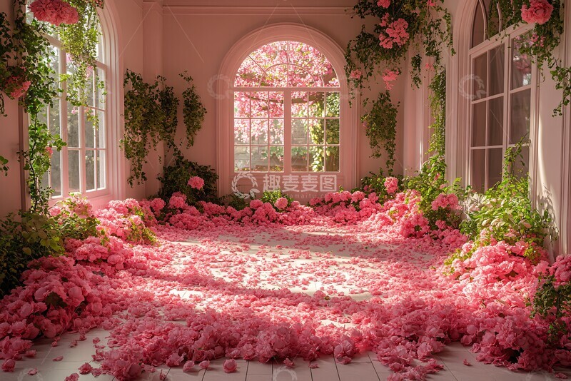 高清大图下载【趣麦麦图】粉色花卉房间2