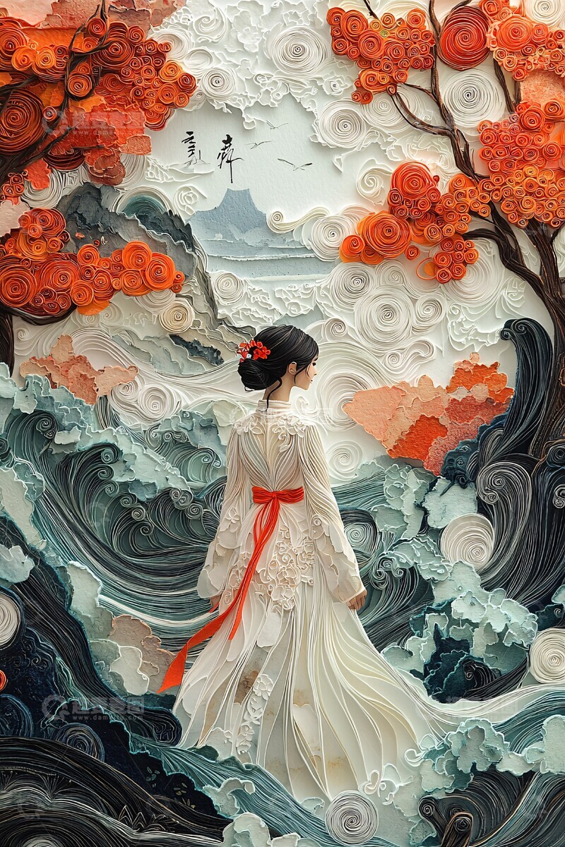 高清大图下载【趣麦麦图】少女漫步亚洲场景3