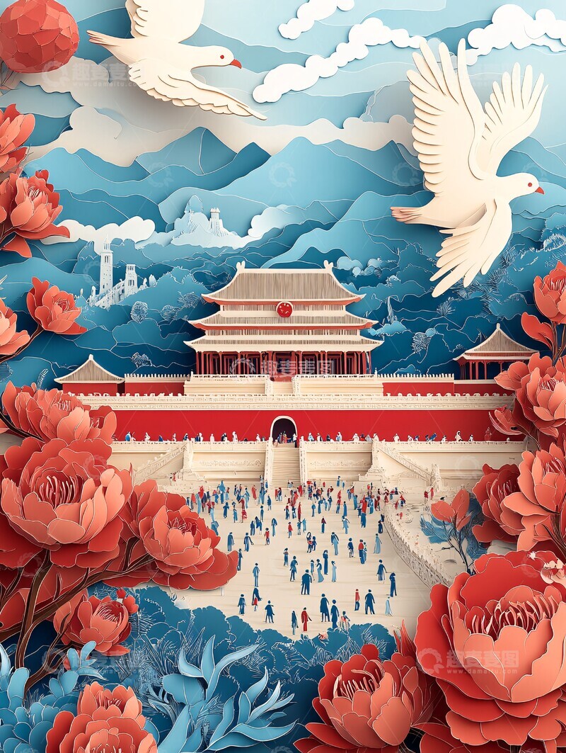 高清大图下载【趣麦麦图】和平盛景纸雕艺术