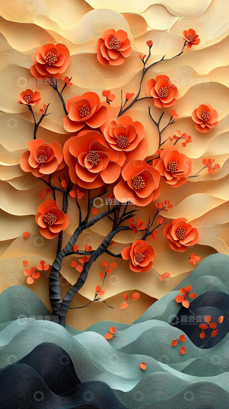 高清大图下载【趣麦麦图】秋色纸艺剪纸图