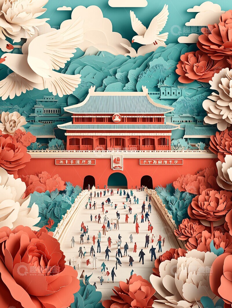 高清大图下载【趣麦麦图】和平盛景纸雕艺术2