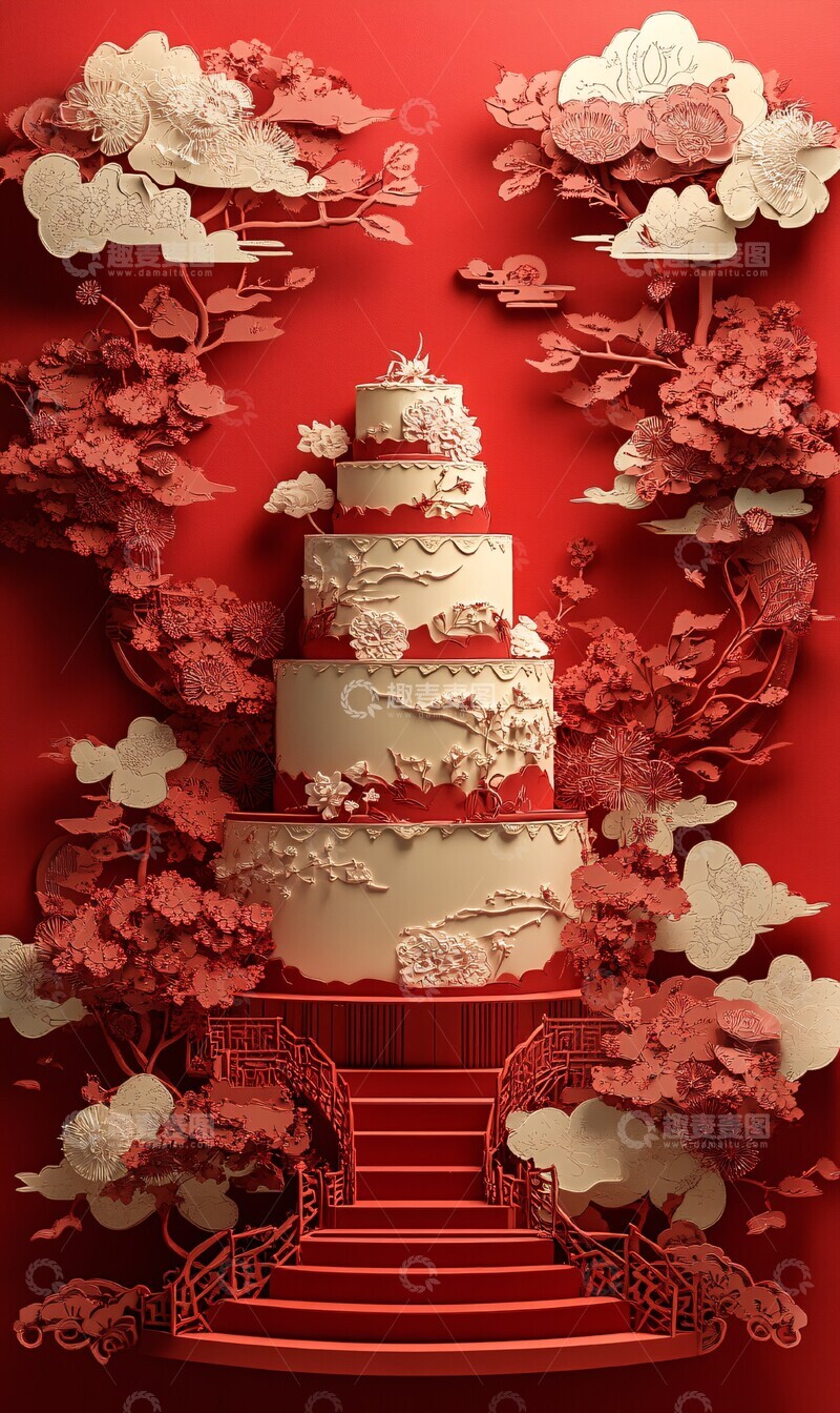 高清大图下载【趣麦麦图】纸艺立体蛋糕卡片1