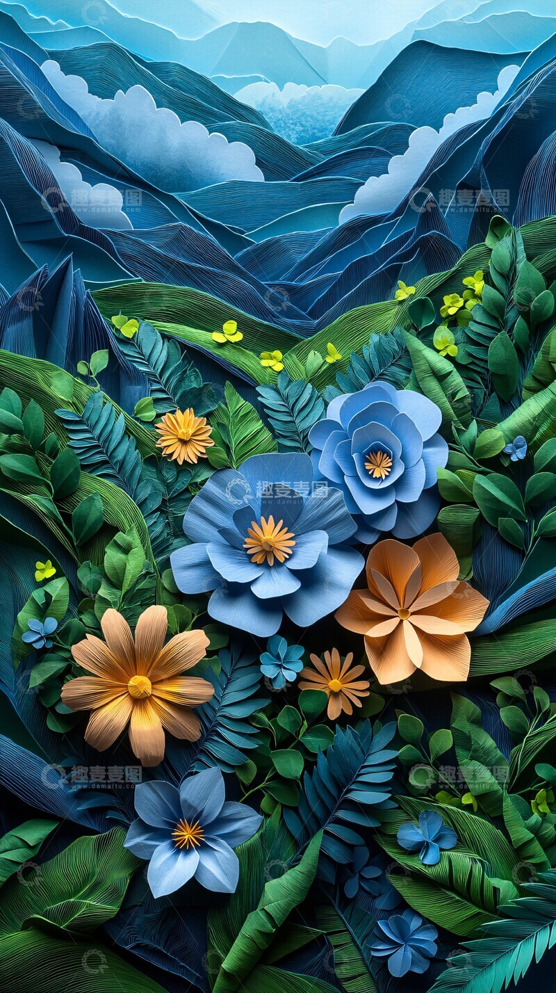 高清大图下载【趣麦麦图】夏日纸艺多维剪纸1