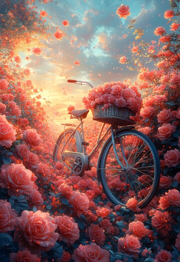 玫瑰海中的自行车1