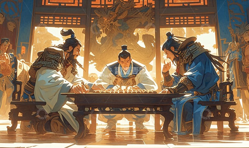 高清大图下载【趣麦麦图】汉将商议战术2