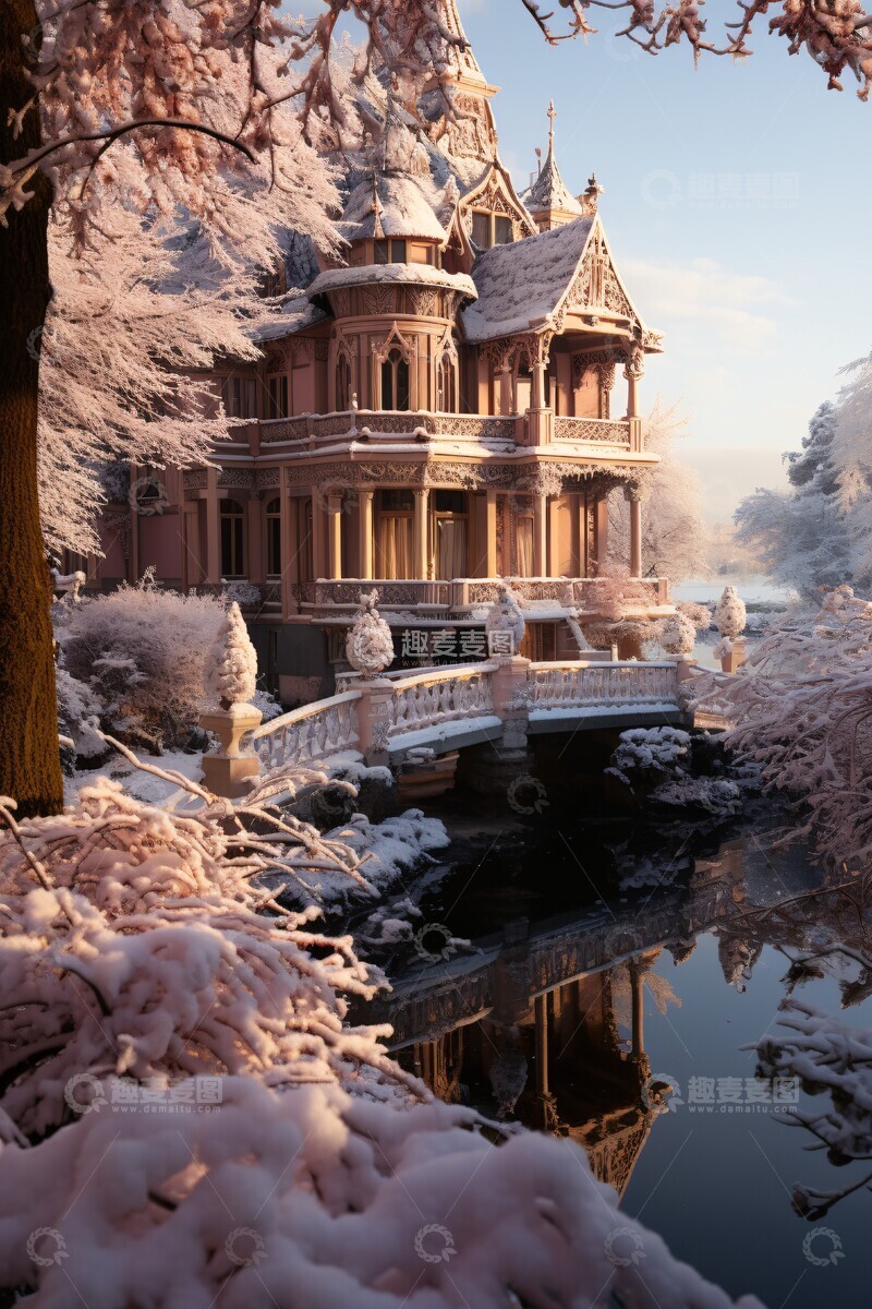 高清大图下载【趣麦麦图】冬日童话雪屋3