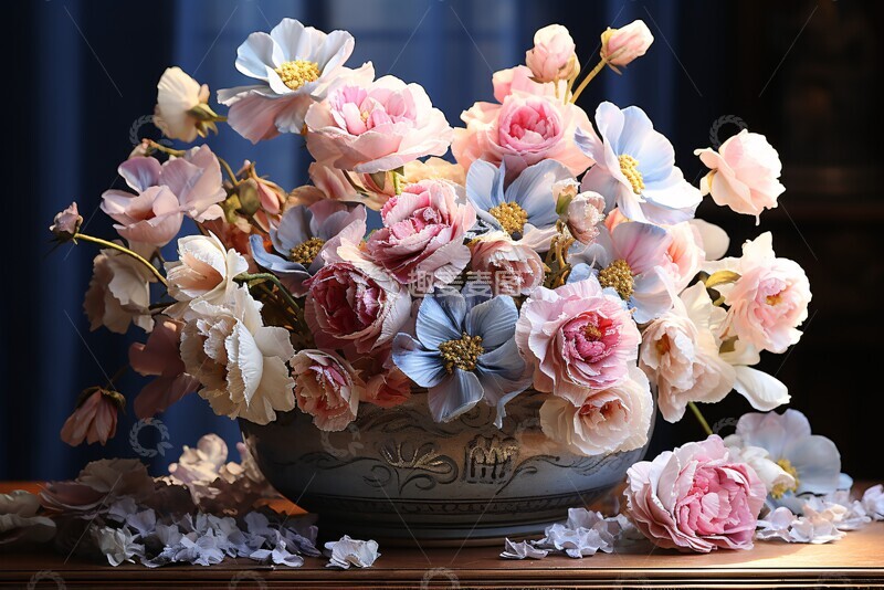 高清大图下载【趣麦麦图】花篮中的温柔时光