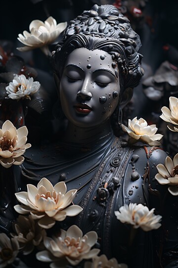 佛像莲花半身像1