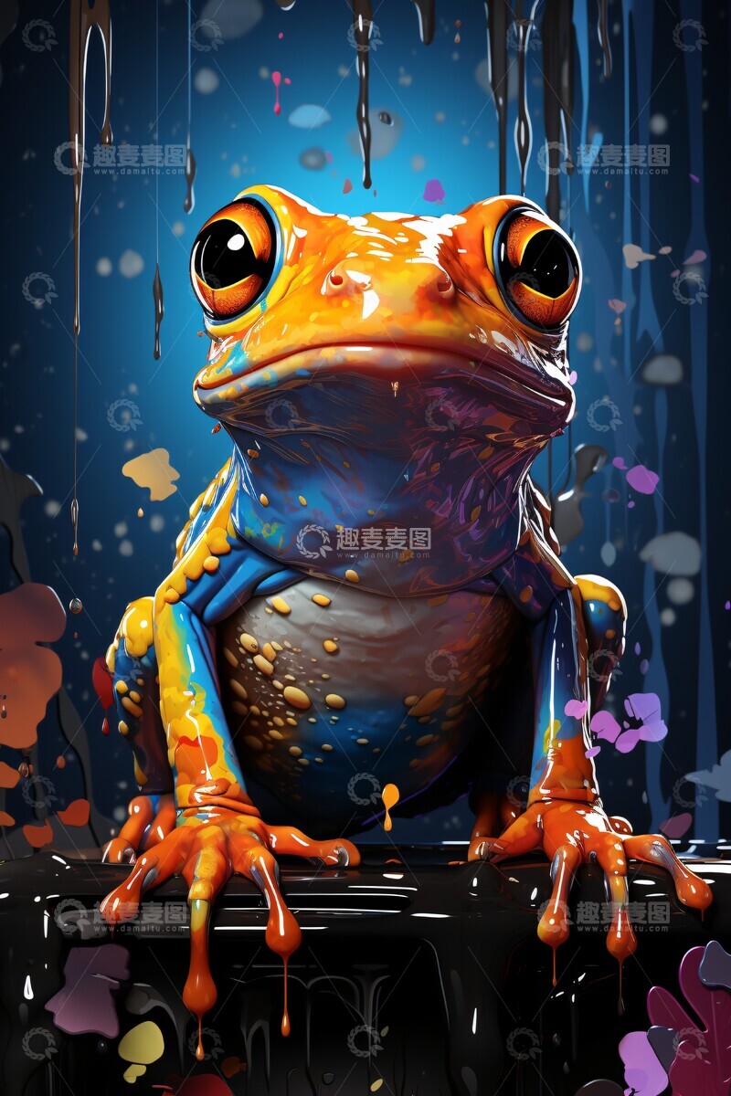 高清大图下载【趣麦麦图】树蛙色彩艺术