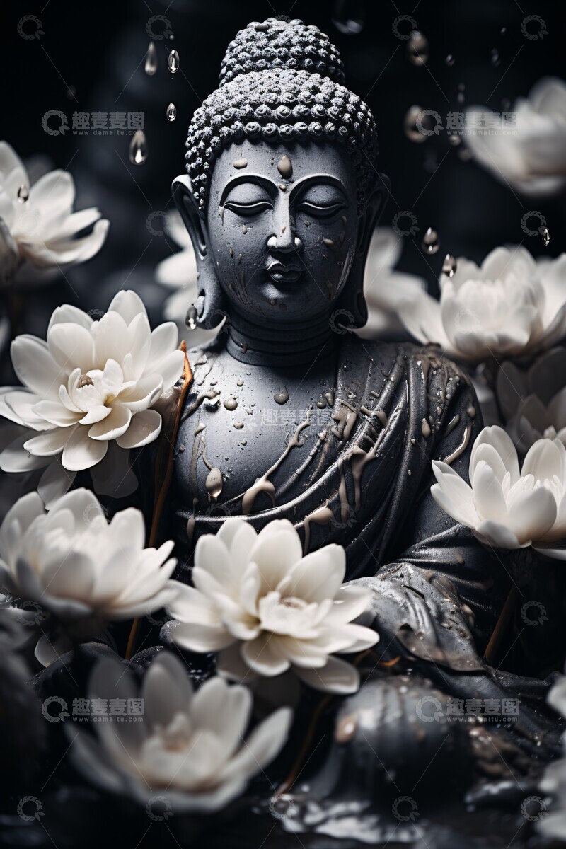 高清大图下载【趣麦麦图】佛像莲花半身像2