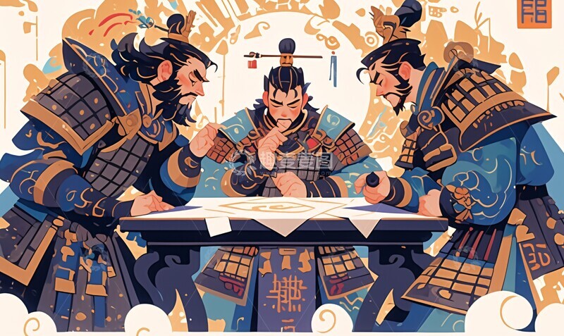 高清大图下载【趣麦麦图】汉将商议战术1