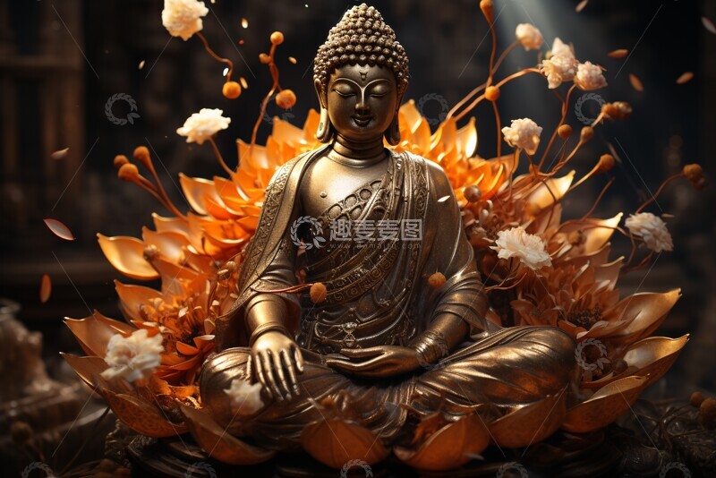 高清大图下载【趣麦麦图】佛像手持莲花