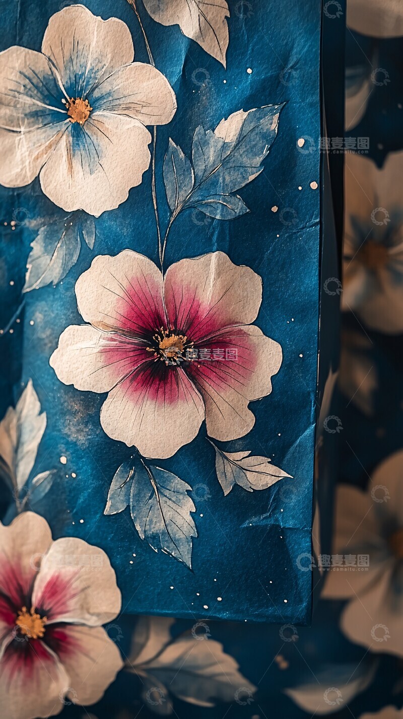 高清大图下载【趣麦麦图】细腻花卉纸袋图