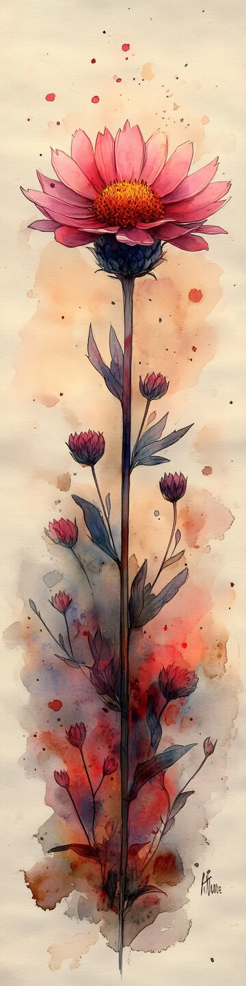 星花水彩画星花水彩背景2