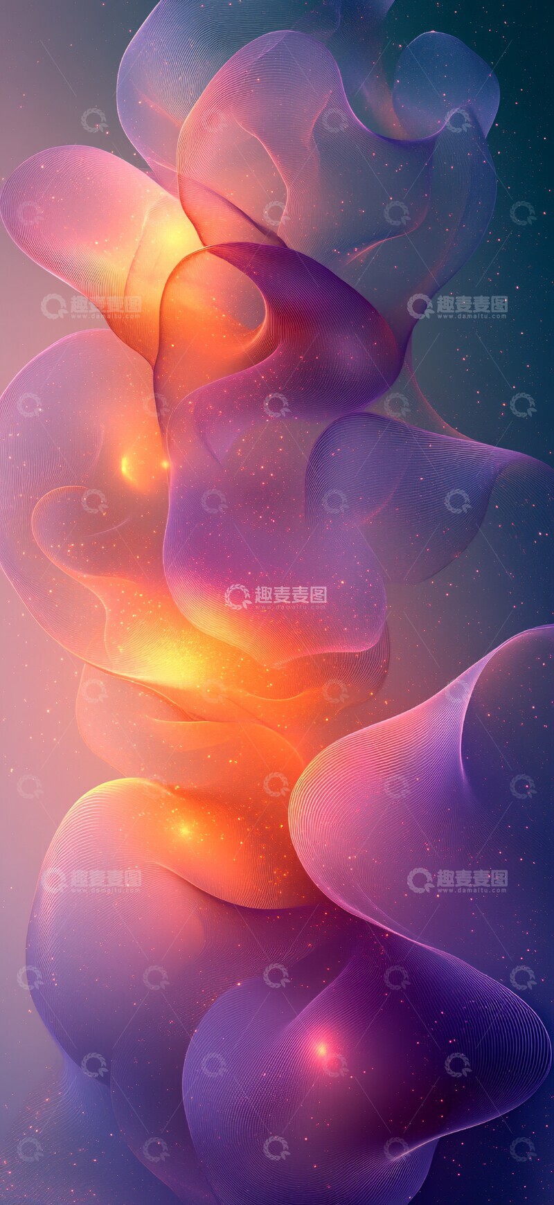 高清大图下载【趣麦麦图】粉色渐变圆圈3