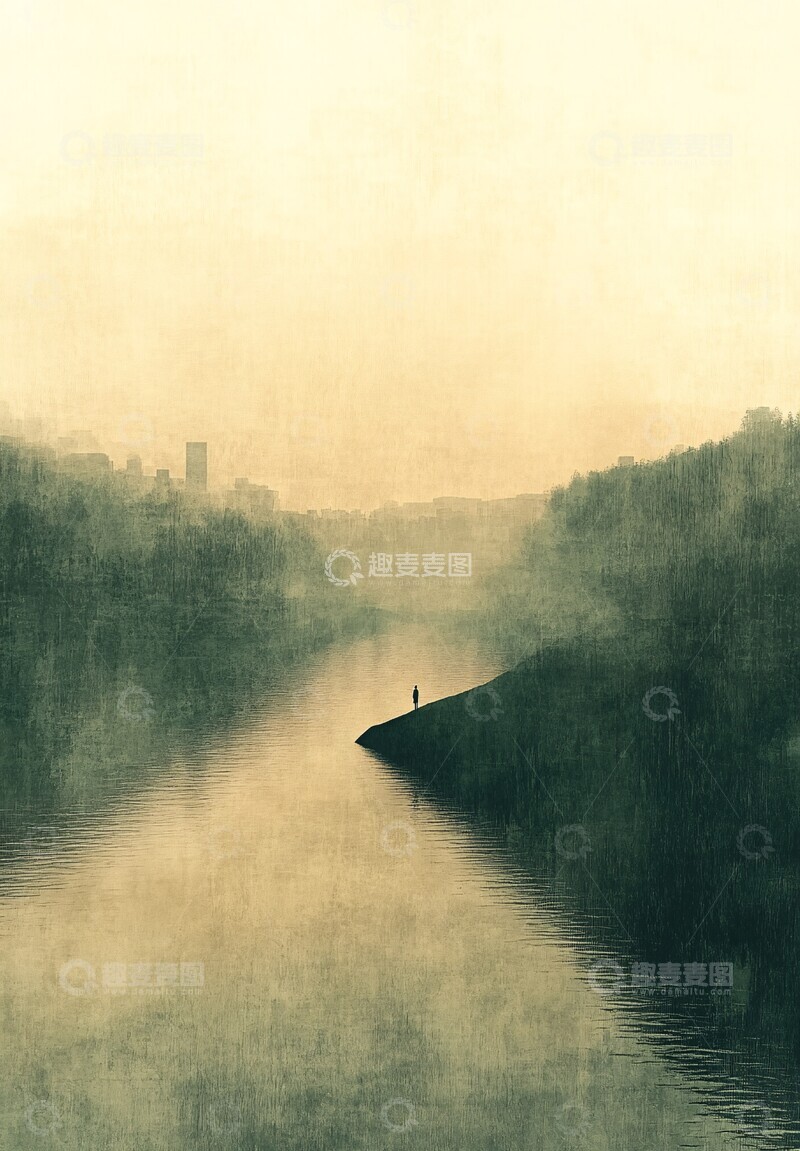 高清大图下载【趣麦麦图】绿野远城绿野远城河流2