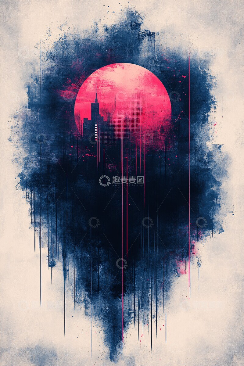 高清大图下载【趣麦麦图】深蓝边缘卡片纹3