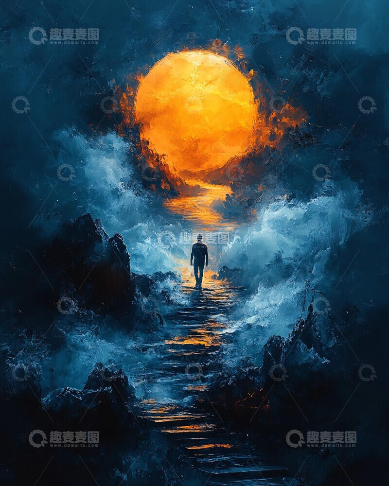 高清大图下载【趣麦麦图】梦幻蓝色背景6