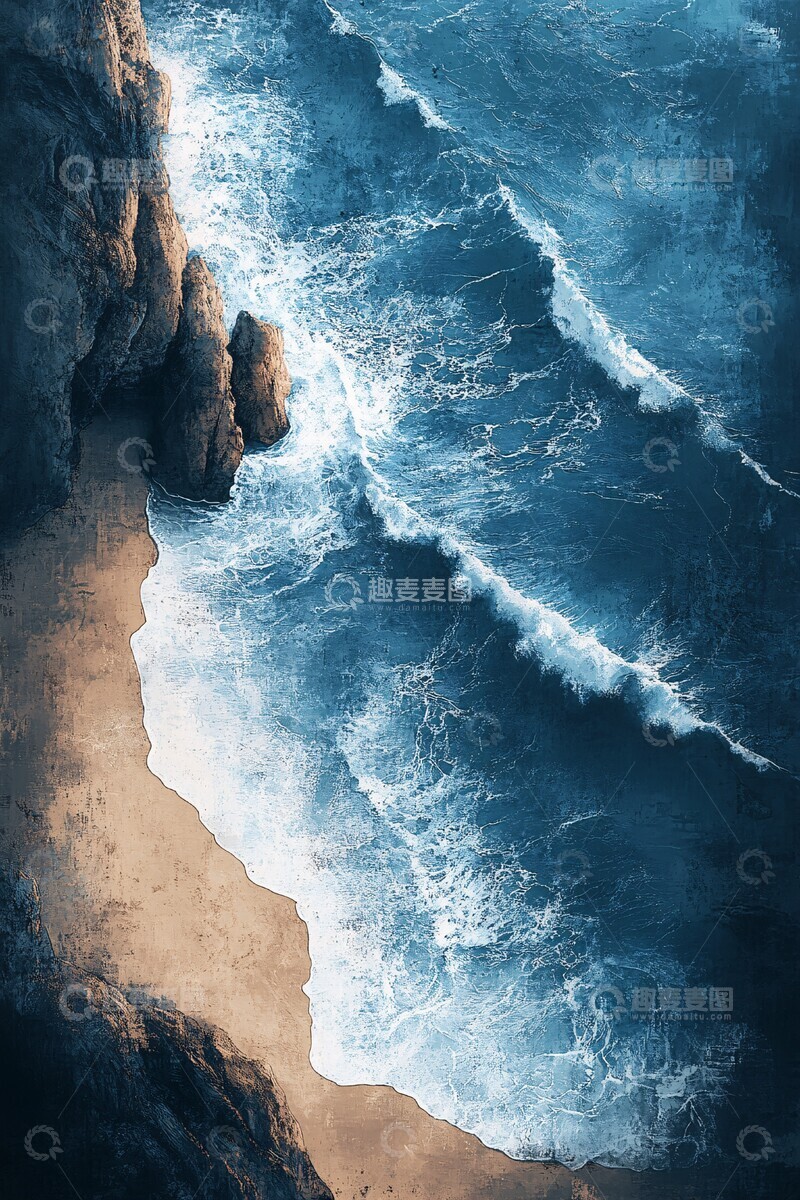 高清大图下载【趣麦麦图】海浪沙滩蓝调3