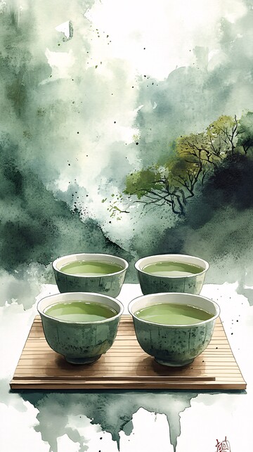 抹茶包装水彩插画3