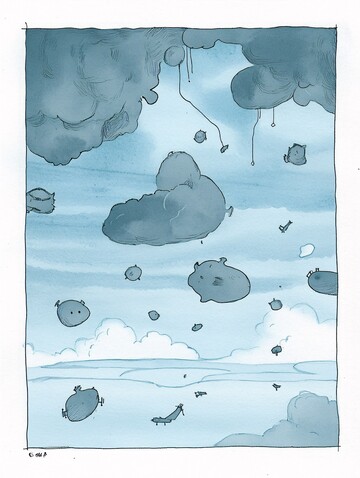 阴郁天空蓝墨水绘2